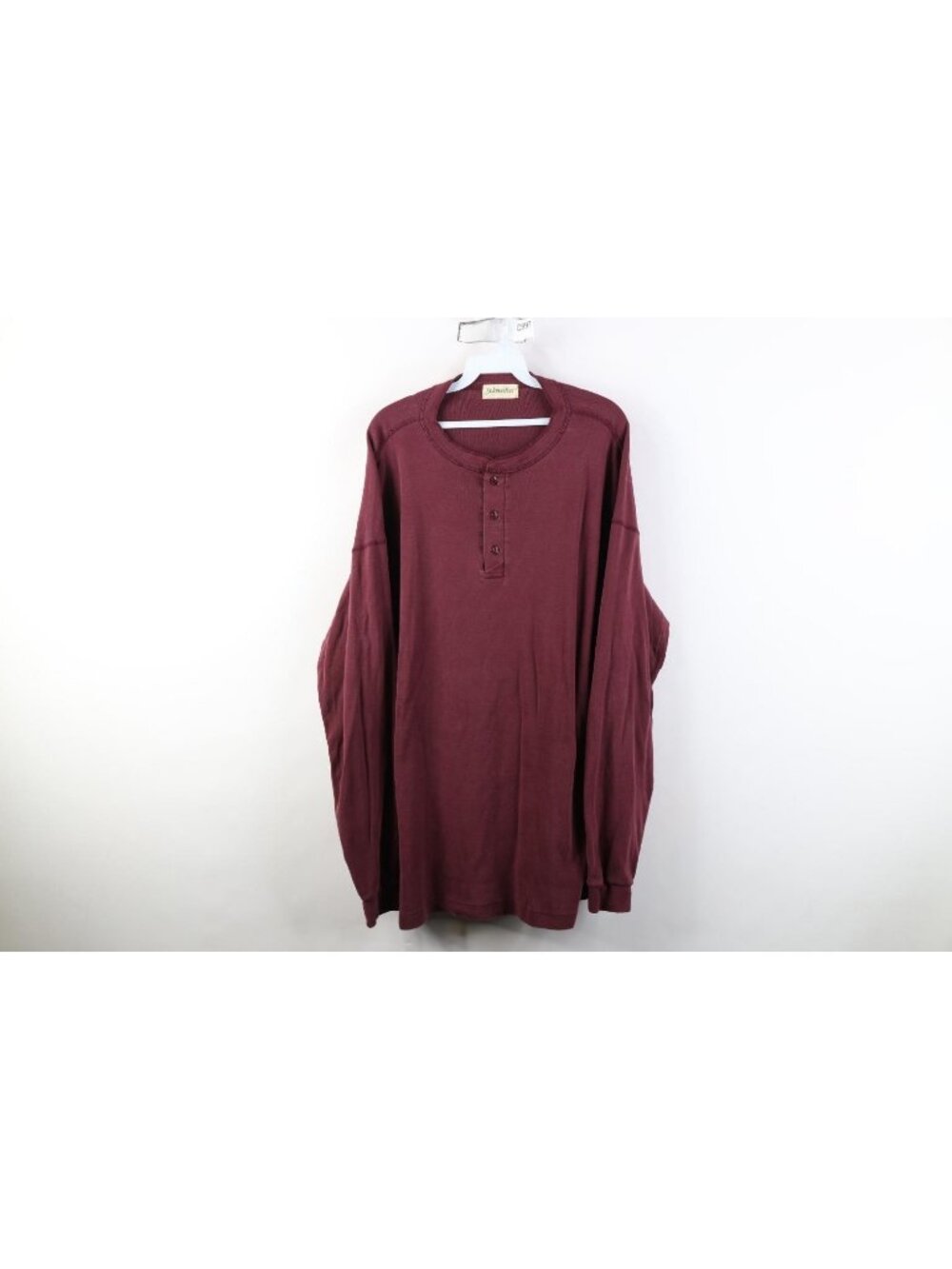 Vintage 90s Streetwear Mens 2XL Blank Heavy Thermal Ribbed Knit Henley T-Shirt